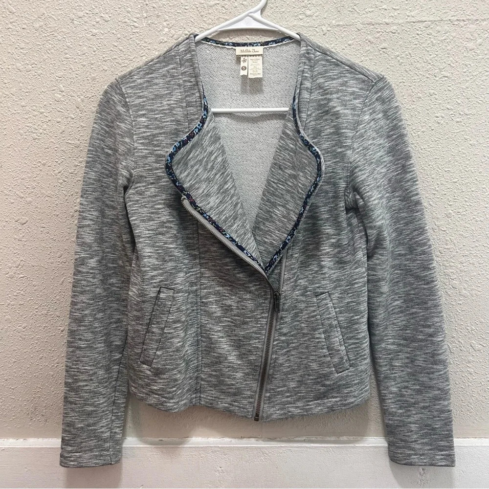 MATILDA JANE Grey Afternoon Drive Moto Jacket Size Small